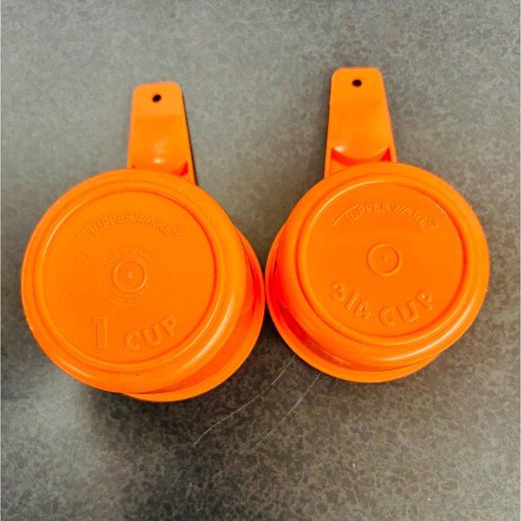 Vintage 1980s Retro Tupperware Measuring Cups Set of 6 Farmhouse Orange - Picture 8 of 10